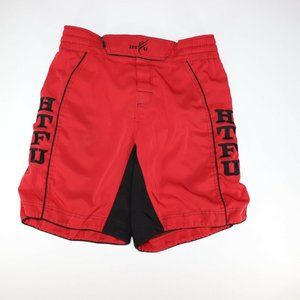HTFU Men Red Sport Gym Workout Shorts Size 32
